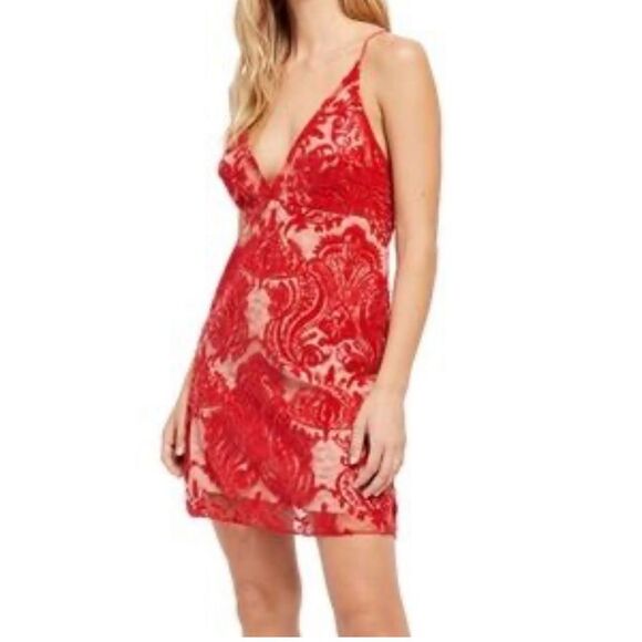 Free People Unique Sexy V Neck Lace Mini Party Dress SZ 4 - Picture 1 of 10